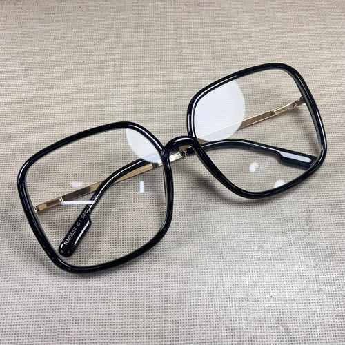 Oculos de Grau Feminino Quadrado Todo Preto Bem Grande