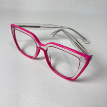 Carregar imagem no visualizador da galeria, Óculos Quadrado Transparente Listra Rosa Neon