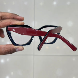 Armação Vermelho Bordo Geométrico Modelo Lindsen