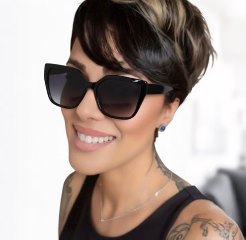 Armação bulget Clip-pon Preto Quadrada Grande Personalidades