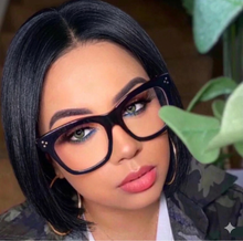 Carregar imagem no visualizador da galeria, Oculos de grau Adele Preto Grande Haste grossa Tendencia