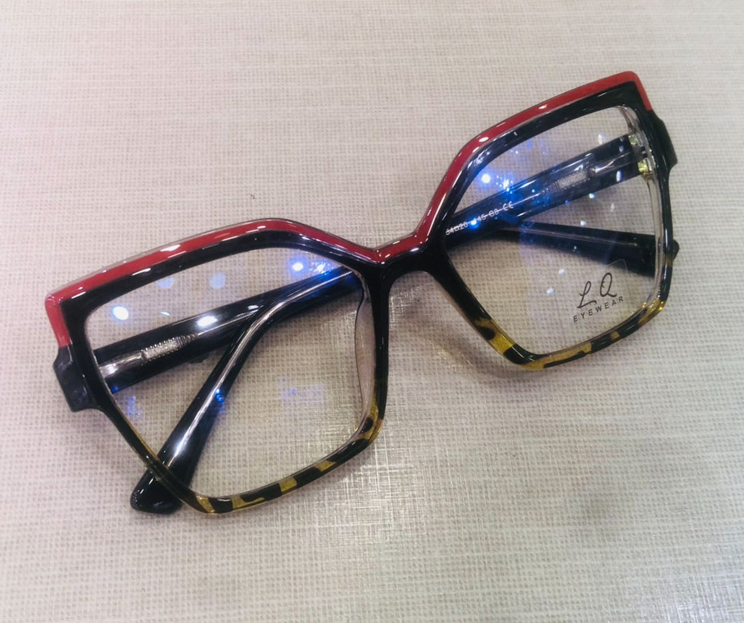 Oculos De Grau Quadrado Tartaruga Com detalhe Vermelho Lindo
