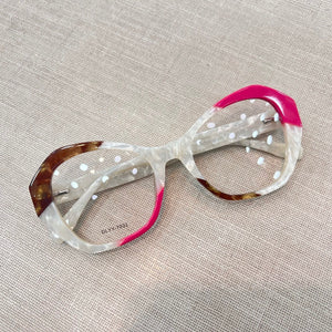 Oculos De Grau Branco Geometrico Madrepérola Grande