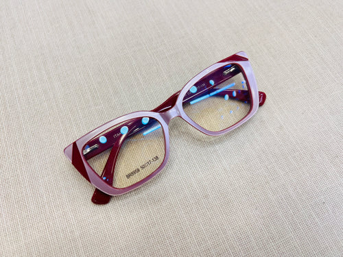 Armacao Rose Setinado com detalhe Vermelho Retro Modelo Doroth
