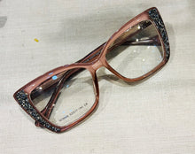 Carregar imagem no visualizador da galeria, Armacao Rose Quadrada Grande Delicada clom Strass