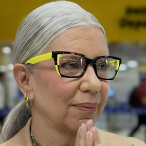 Armacao Latyfa Verde limao Tartaruga Acetato