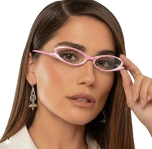 Carregar imagem no visualizador da galeria, Oculos Leitura Pequeno Rosa e Branco Oval