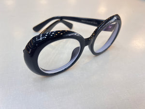 Oculos de grau Redondo Preto Grande Ovalado Classudo