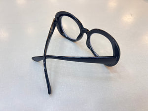Oculos de grau Redondo Preto Grande Ovalado Classudo