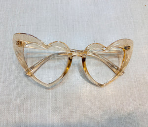 Oculos Ternura Formato Coração Dourado Transparente