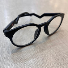 Carregar imagem no visualizador da galeria, Oculos para grau HSTN Redondo Preto Fosco Haste Trabalhada