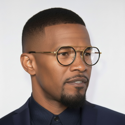 Oculos Masculino Geometrico Preto e Dourado Jamie Foox
