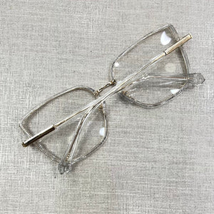 Armação Feminina Gliter Transparente Gatinha