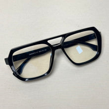Carregar imagem no visualizador da galeria, Armação Masculina Quadrada Aviador Preta Grande Moderna