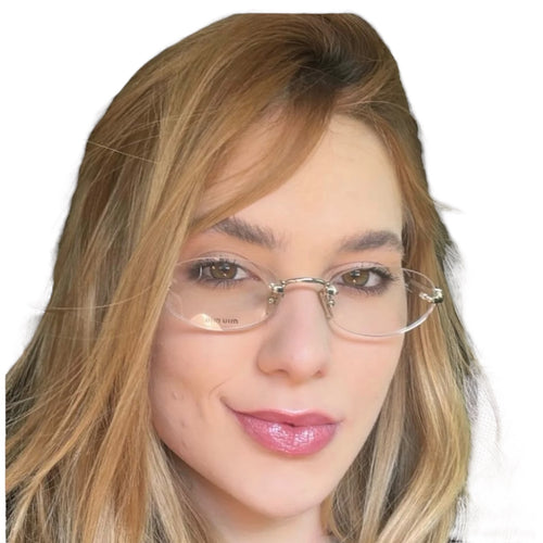 Oculos Virgínia Balgriff Lente Flutuante Haste Prata
