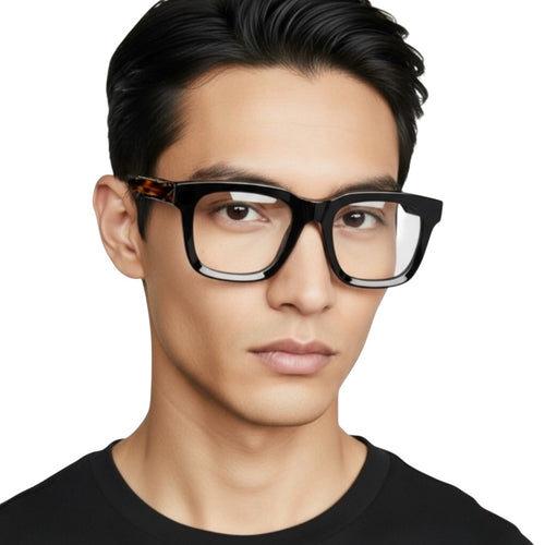 Oculos Masculino Quadrado Haste Marrom Modelo Gray