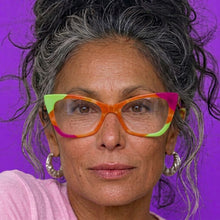 Carregar imagem no visualizador da galeria, Oculos de Grau Laranja em Acetato Estilo Gatinho Lindo