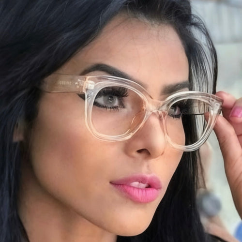 Oculos Anitta Transparente Arredondado Grosso Para Grau