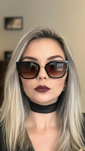 Oculos de Sol Feminino Gatinho Marrom Cafe Grande Exclusivo