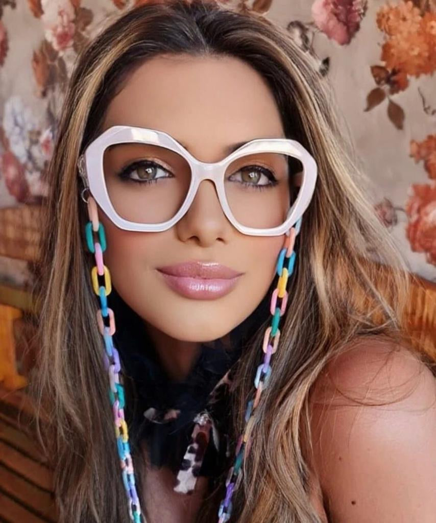 Oculos De Grau Dubai  Creme Grande Haste Grossa