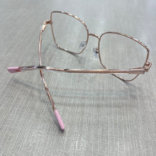 Carregar imagem no visualizador da galeria, Oculos de grau feminino dourado quadrado grande metal