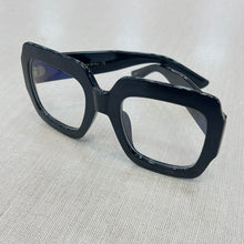 Carregar imagem no visualizador da galeria, Armação de Grau Preta Quadrada Grande Haste Grossa Glamour