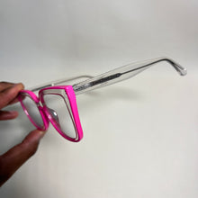 Carregar imagem no visualizador da galeria, Óculos Quadrado Transparente Listra Rosa Neon