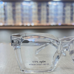 Oculos De Grau Narriman Transparente Quadrado Bem Grande
