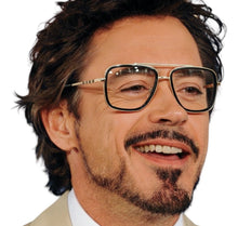 Carregar imagem no visualizador da galeria, Oculos de grau Masculino Tony Stark Preto e Dourado