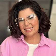 Carregar imagem no visualizador da galeria, Armacao Transparente Dourada Quadrada Bem Grande