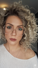 Carregar imagem no visualizador da galeria, Oculos de grau feminino dourado quadrado grande metal