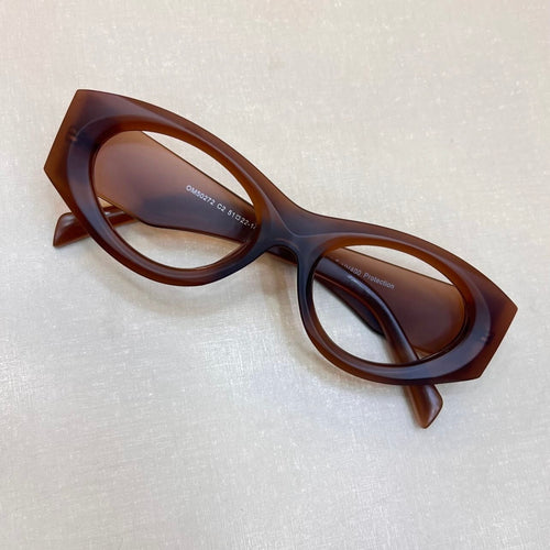 Óculos Feminino Marrom Tendencia Haste Grossa Personalidade