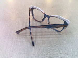 Oculos De Grau Duas Cores Grande Gatinho Lilas E Branco