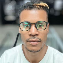 Carregar imagem no visualizador da galeria, Oculos de grau Popó Masculino Preto Metal Pequeno