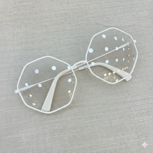 Carregar imagem no visualizador da galeria, Oculos Octagonal Branco Presença Sofisticada Grande