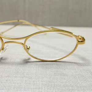 Oculos Virginia Dourado Metal Oval Pequeno