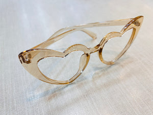 Oculos Ternura Formato Coração Dourado Transparente