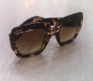 Oculos de Sol Tartaruga Quadrado Grande Leopardo