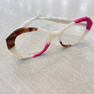 Oculos De Grau Branco Geometrico Madrepérola Grande