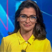 Carregar imagem no visualizador da galeria, Armação Renata Vasconcellos Gatinha Marrom Degrade Linda