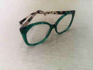 Oculos Verde Escuro Translúcido Grande Glamour