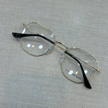 Carregar imagem no visualizador da galeria, oculos de Grau Hexagonal Dourado Pantera Negra Metal Masculino