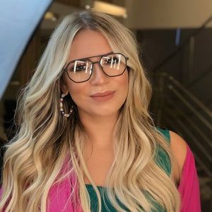 Oculos Marilia Mendonça Clip-on Preto Aviador