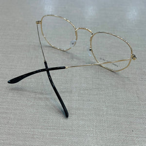 oculos de Grau Hexagonal Dourado Pantera Negra Metal Masculino