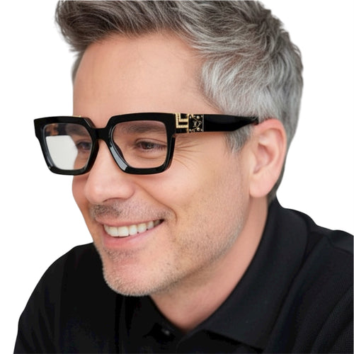 Oculos armação de grau Preto Grande Quadrado Milionare