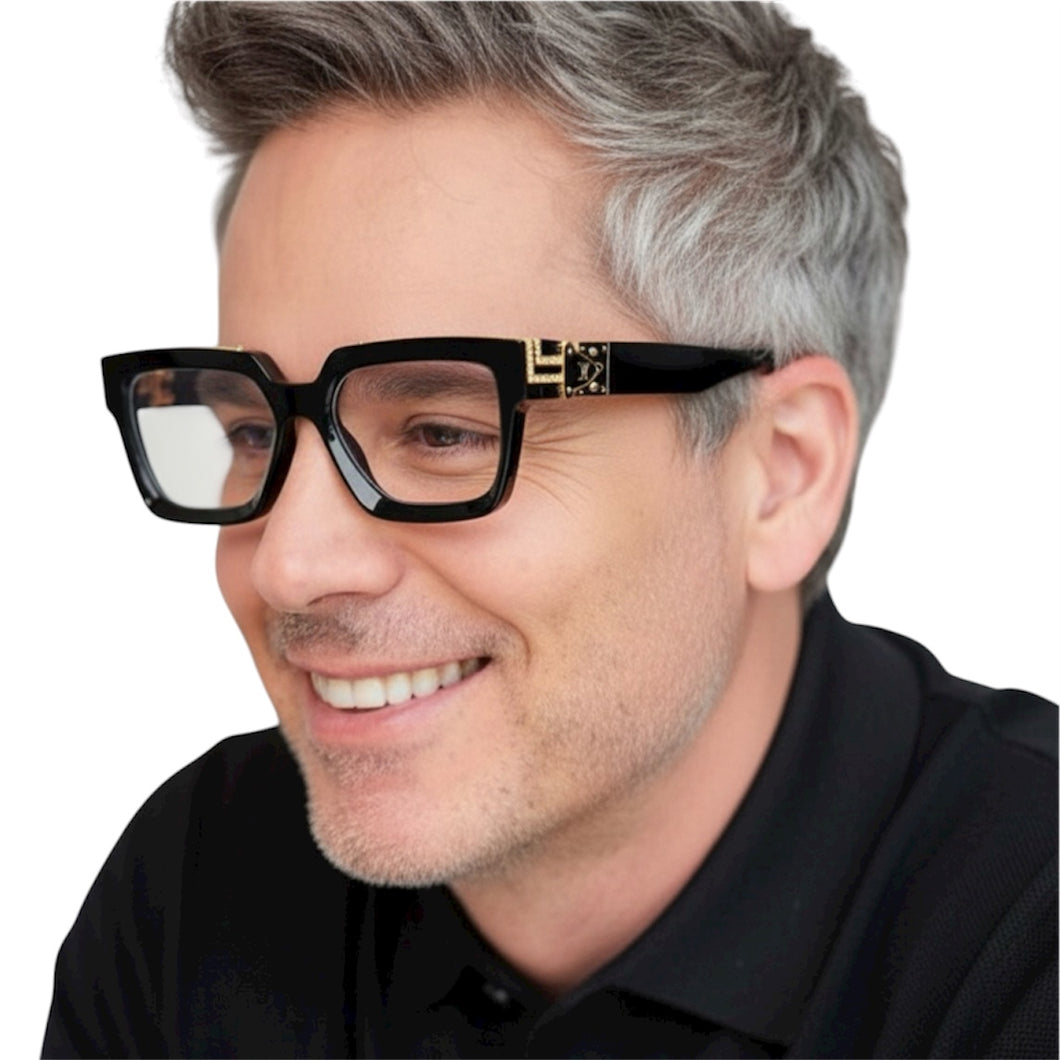 Oculos armação de grau Preto Grande Quadrado Milionare
