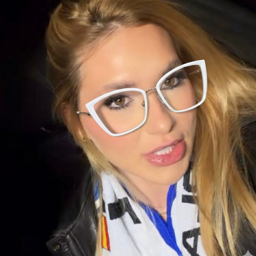 Armação de grau Gatinha Branco Metal Chiquetoso