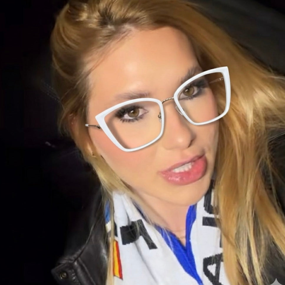 Armação de grau Gatinha Branco Metal Chiquetoso