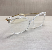 Carregar imagem no visualizador da galeria, Oculos armação de grau feminino transparente haste dourada Cristal