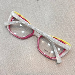 Armação de Grau Exclusivo Branco e Rosa Madrepérola Lindo Safari